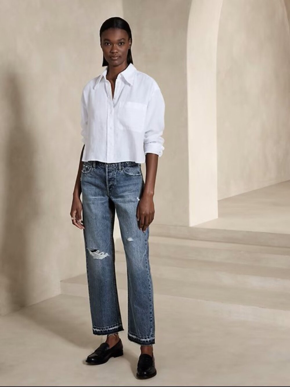 Banana Republic The Slouchy Straight Jean - 30 L